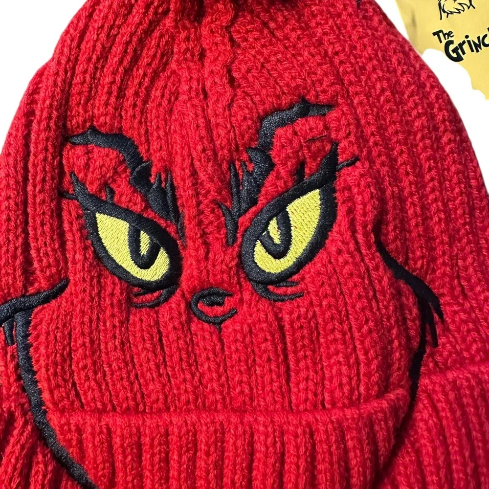 NWT The Grinch Kids Beanie Hat‎ Winter Toboggan Christmas Dr. Seuss Green Red